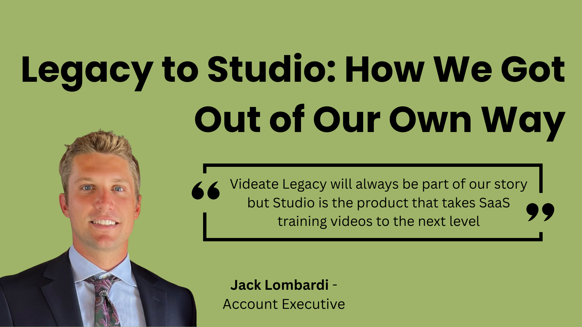 Legacy to Studio: How We Got Out of Our Own Way